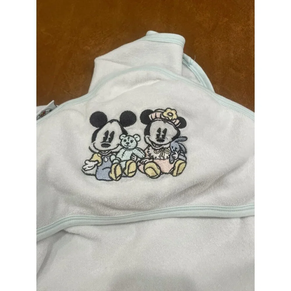 Vintage Baby Mickey &‎ Co Blanket and hooded bath Towel VTG Walt Disney Mouse